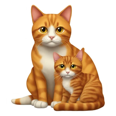 Ginger and a Tortoiseshell colour cat sat next together  sticker