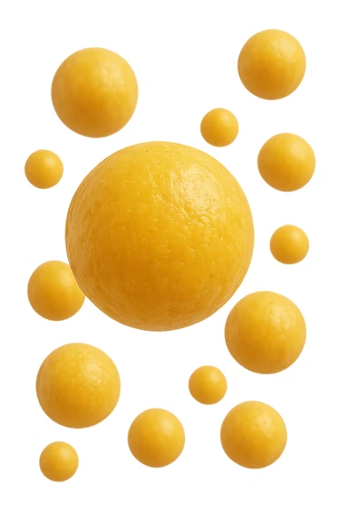 cellule di grasso gialle (adipociti) fluttuano in aria, iperrealistico 4k sticker