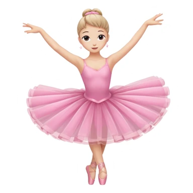 A graceful ballerina in a pink tutu, spinning lightly with arms curved elegantly with her legs
 sticker