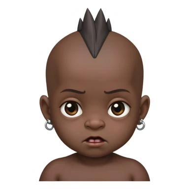 i want an extremely pitch balck baby with a mohawk in the center amd bald from the sides and make sure to make him really really ugly like extremely ugly sticker