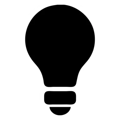bulb icon, solid filled style, bold and clear silhouette sticker