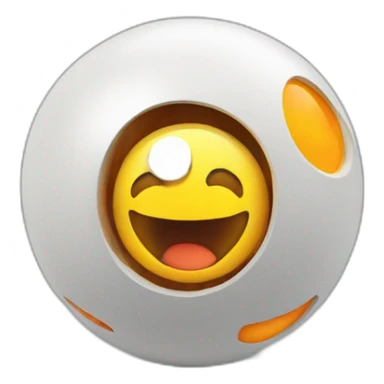 3d sphere with a cartoon tnt texture with big calm eyes sticker