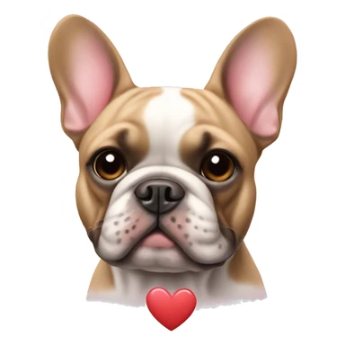 French bulldog with hearts sticker