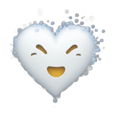 White heart surrounded with bubbles sticker