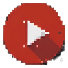 YouTube livestream badge with red dot and play button symbol sticker