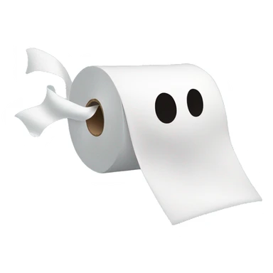 a roll of toilet paper throwing it self at a house sticker