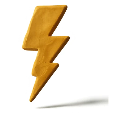 claymation style lightning bolt sticker