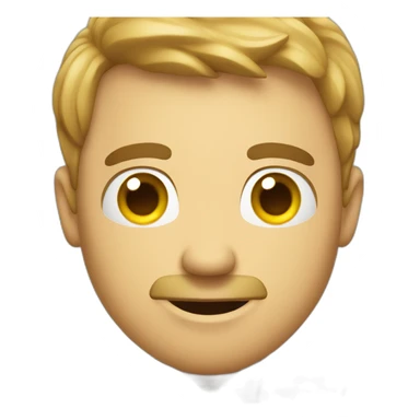 man in sales call with annoying face sticker