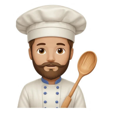  Pastry chef whith long brown hair and beard sticker