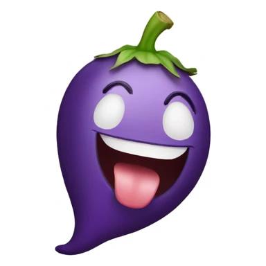 Laughing money tongue eggplant  sticker