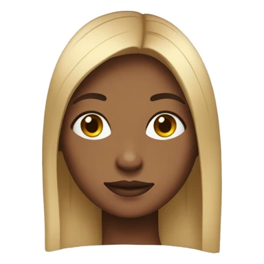 A girl with straight hair and a little brown skin sticker