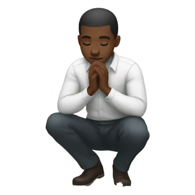 black man on his knees picking white flowers sticker