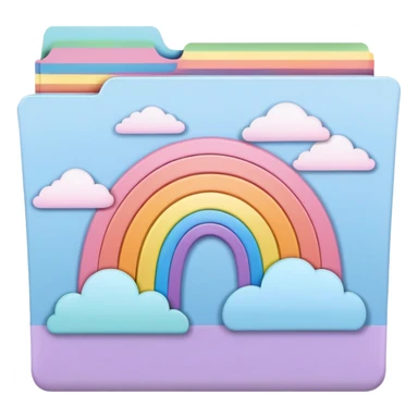 pastel file folder with pastel rainbow on cover  sticker