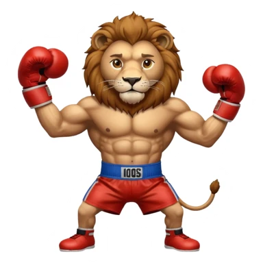 Lion with a box gloves sticker