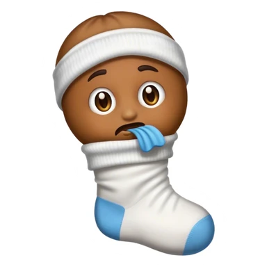 an emoji who smell a sock sticker