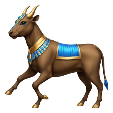 fullbody Egyptian bull leaper, back view, with blue and gold accents sticker