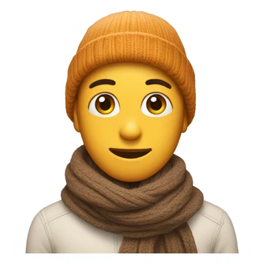 emoji face only wearing a beanie and scarf sticker