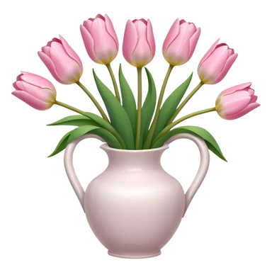 Light pink tulips in white vase sticker
