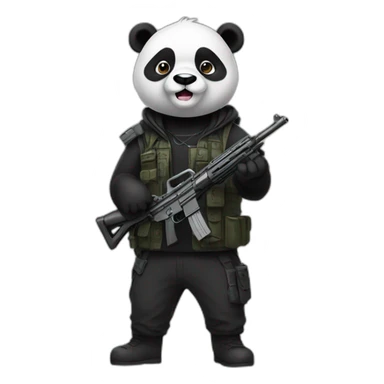 Panda with guns sticker