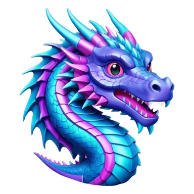 synthwave dragon metalic sticker