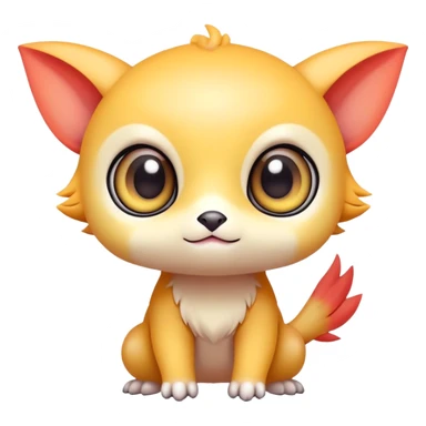 Cute kawaii chibi Fakémon-creature sticker