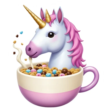 unicorn drinking Cocoa Puff cereal sticker
