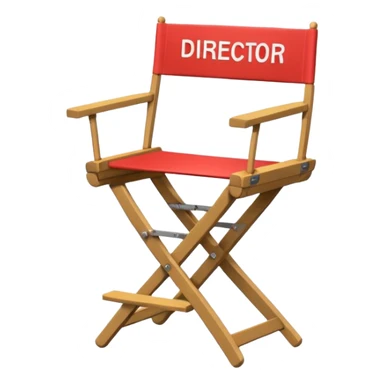 Director’s chair – foldable chair with “Director” text. sticker