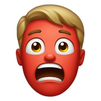 Crying red and yelling face sticker