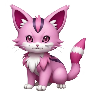Liepard-Skitty-Delcatty-Pokémon-Fakémon-hybrid-creature (full body) sticker