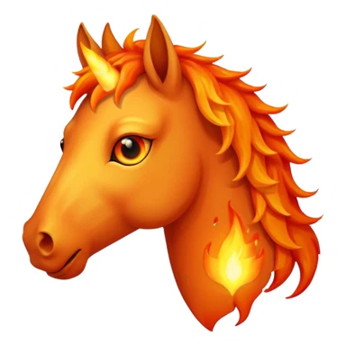 Scared fire horse emoji  sticker