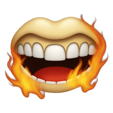 Mouth on fire sticker