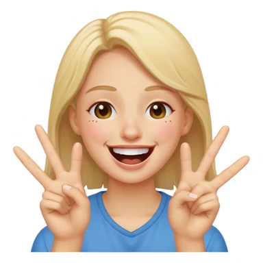 peace sign while laughing hard with tears sticker