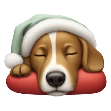 christmas dog sleeping sticker