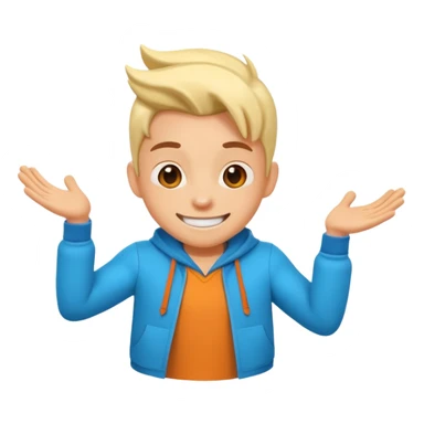 Character concept design creation: Hypercasual toon hero sticker