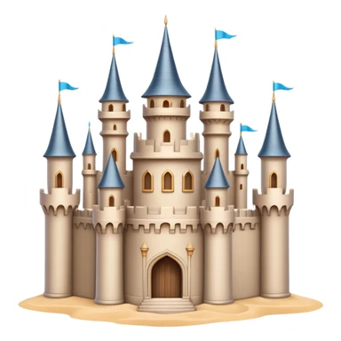 Elegant beige fantasy castle with sand-colored walls and pointed towers sticker
