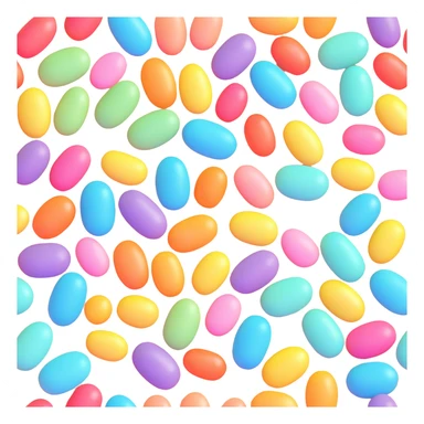 colorful pastel toned jelly beans candy, transparent background sticker