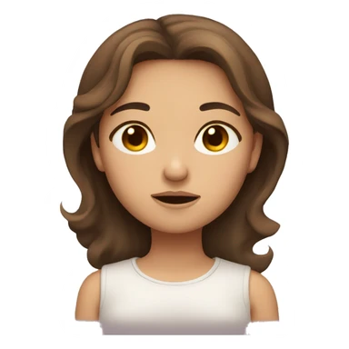 sleepy girl with brown hair and brown eyes sticker