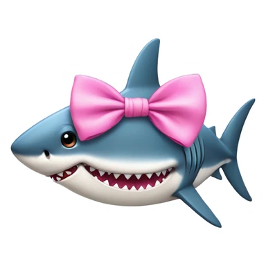 shark with pink bow on head sticker