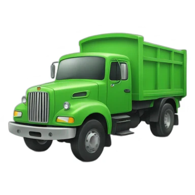 Create a green truck in 2D style sticker