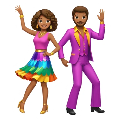 man and woman disco dancing sticker