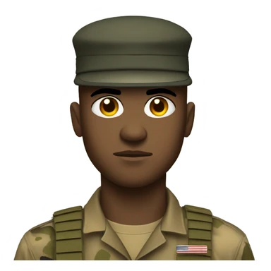 serious American soldier sticker