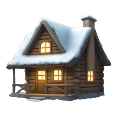 Forest cute winter cabin sticker