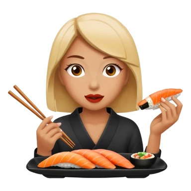 girl eating sushi sticker