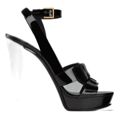 YSL TRIBUTE heel SANDAL black PATENT LEATHER sticker