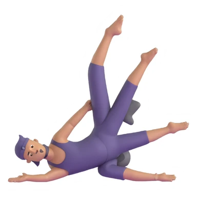 man doing pigeon yoga pose with one leg bent in front and one leg stretched behind sticker