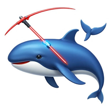 Une baleine avec un sabre laser rouge sticker