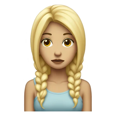 Sad blonde girl sticker