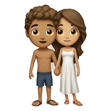 Boy and girl kissing on beach in Mexico both with brown hair and girl is more tan and boy is more red sticker