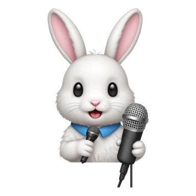 white bunnie singing to mic sticker