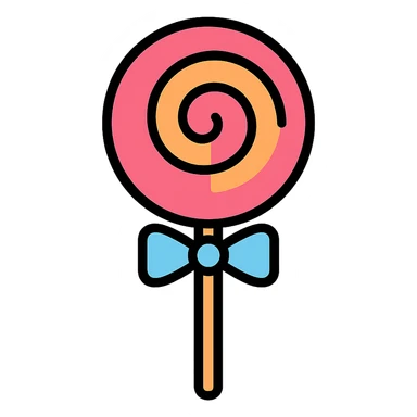 lollipop, color outline icon style sticker